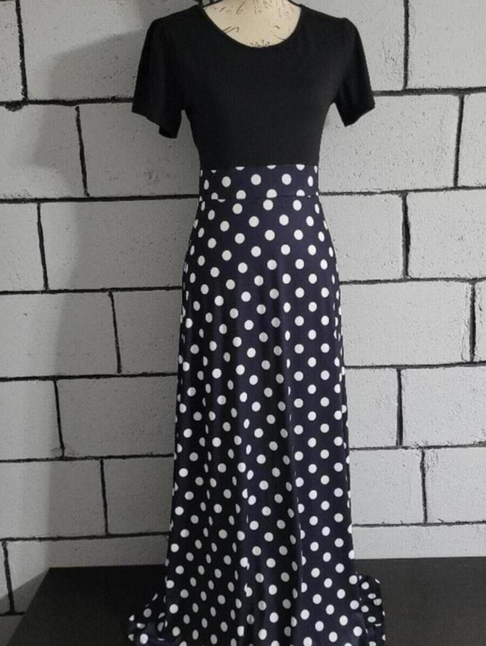 BUNDLE SALE!  Black and White Polka Dot Maxi Dress Sz M
